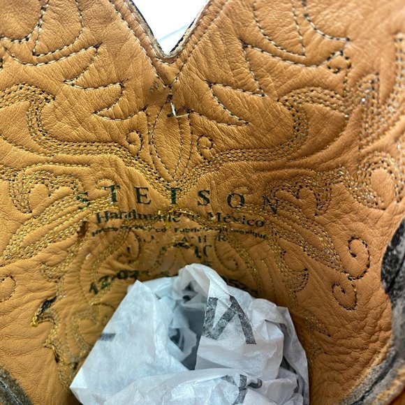 STETSON 10 Handmade Distressed Leather Gray Boots - Picture 6 of 9